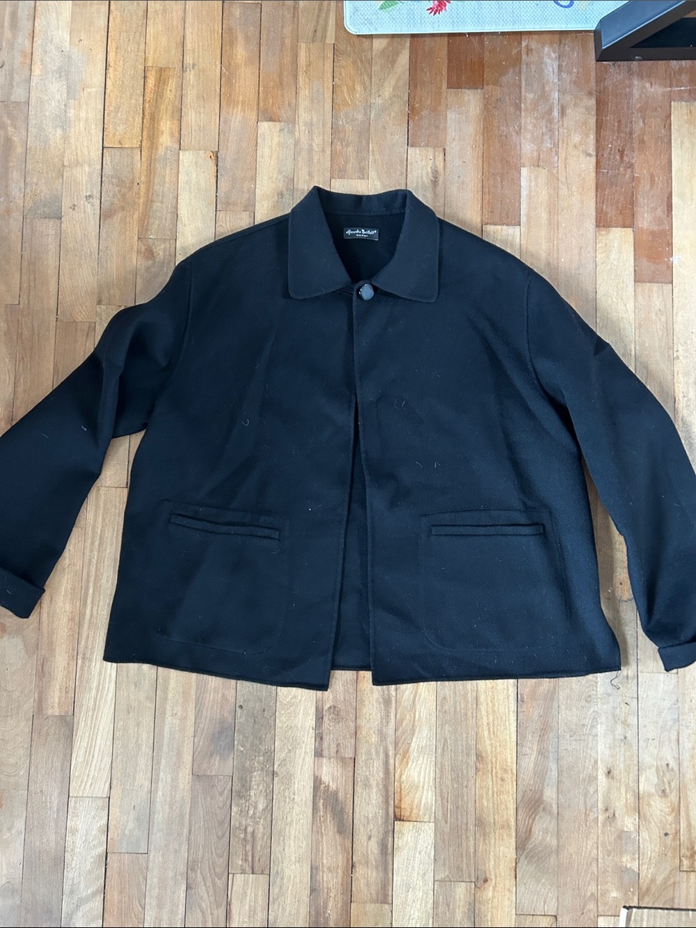 Alexandra Bartlett Classic Black Women's Wool Coat - Single-Button Jacket